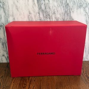 Salvatore Ferragamo Extra Large Red Black Empty Duffle Bag Purse Gift Box